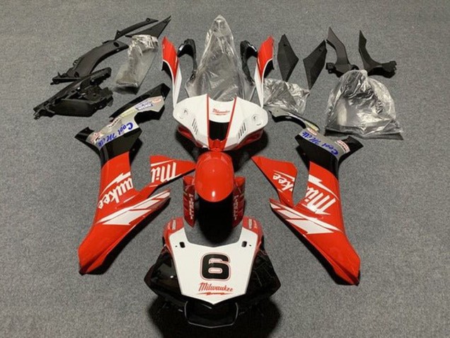 2015-2019 Yamaha YZF 1000 R1 Motorcycle Fairings - White Red Black Milwaukee Canada
