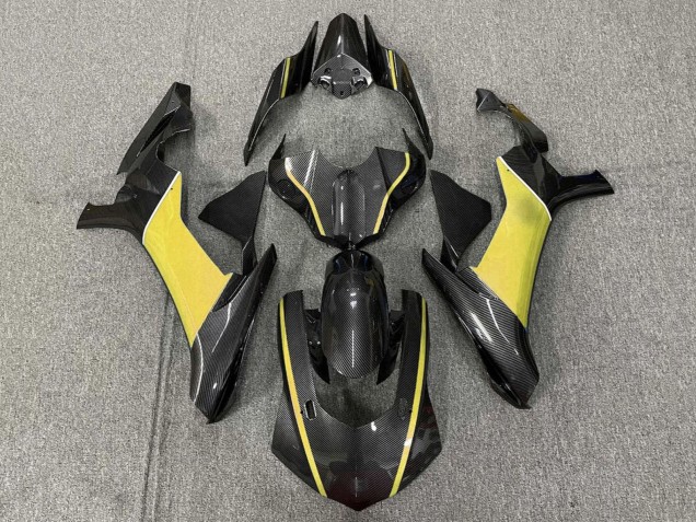 2015-2019 Yamaha YZF 1000 R1 Motorcycle Fairings - Faux Carbon Fiber Yellow Canada