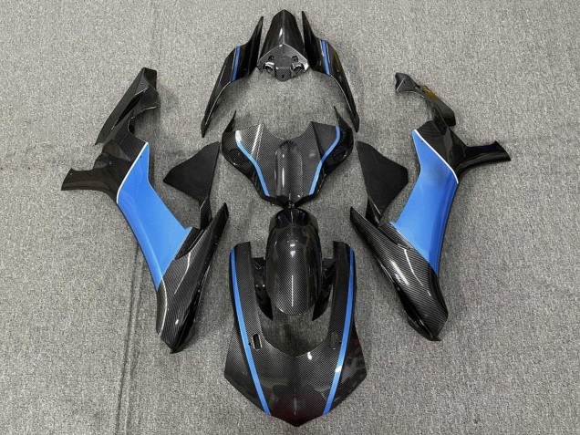 2015-2019 Yamaha YZF 1000 R1 Motorcycle Fairings - Faux Carbon Fiber Light Blue Canada