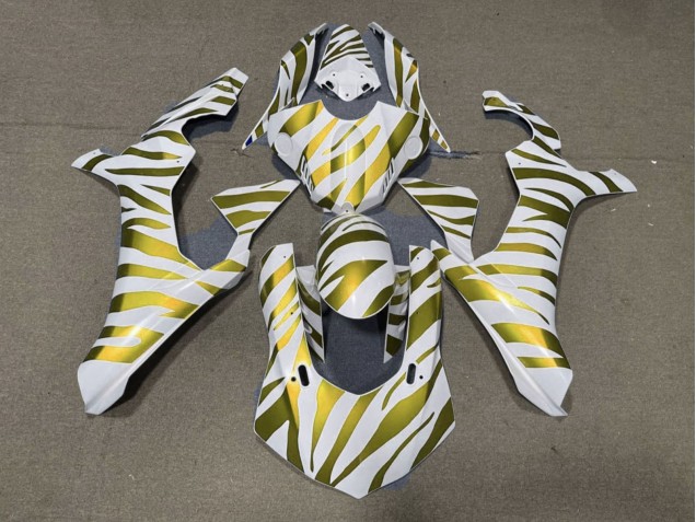 2015-2019 Yamaha YZF 1000 R1 Motorcycle Fairings - White Gold Zebra Canada