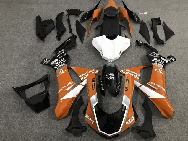 2015-2019 Yamaha YZF 1000 R1 Motorcycle Fairings - Orange White Glossy Black Canada