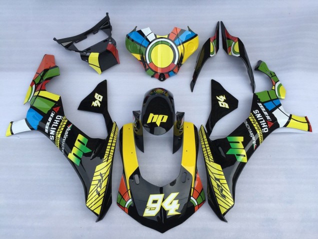 2015-2019 Yamaha YZF 1000 R1 Motorcycle Fairings - White Blue Green Yellow Red Color Wheel 94 Canada