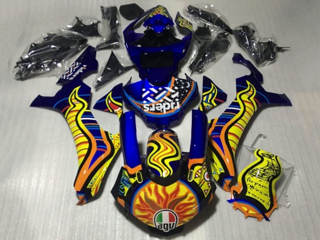 2015-2019 Yamaha YZF 1000 R1 Motorcycle Fairings - Blue Yellow Orange Tribal Sun Canada