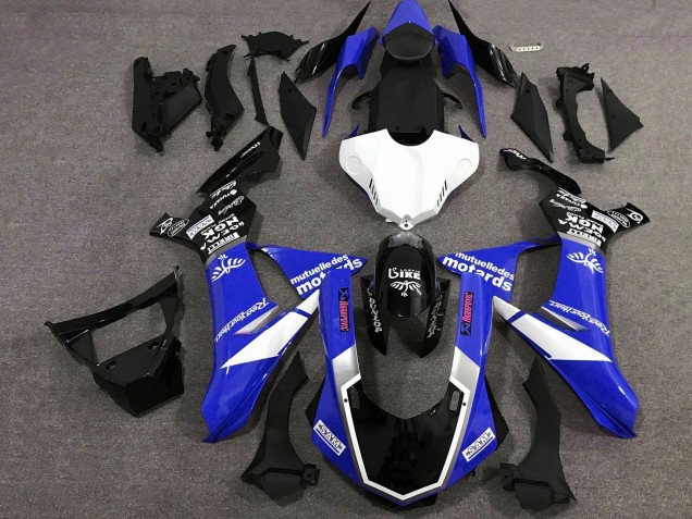 2020-2025 Yamaha YZF 1000 R1 Motorcycle Fairings - Blue White Glossy Black Sam Canada