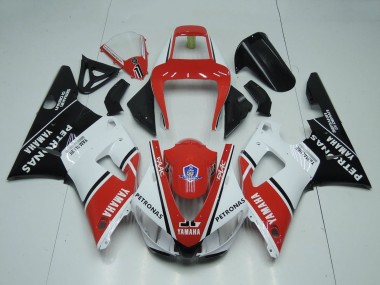 1998-1999 Yamaha YZF 1000 R1 Motorcycle Fairings - Red White Glossy Black Petronas Yamalube Canada