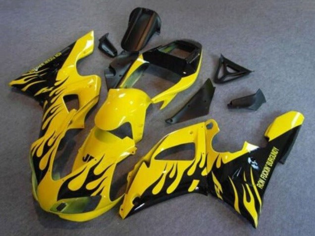 1998-1999 Yamaha YZF 1000 R1 Motorcycle Fairings - Yellow Black Flame Canada