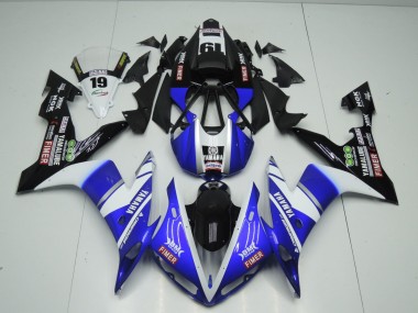 2004-2006 Yamaha YZF 1000 R1 Motorcycle Fairings - Blue White Black Fimer Yamalube Canada