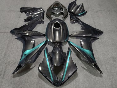 2004-2006 Yamaha YZF 1000 R1 Motorcycle Fairings - Carbon Fiber Style Teal Green Canada