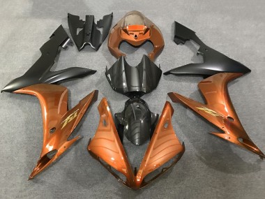 2004-2006 Yamaha YZF 1000 R1 Motorcycle Fairings - Orange Faux Carbon Fiber Matte Black Canada
