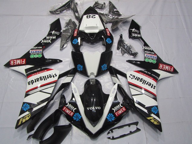 2007-2008 Yamaha YZF 1000 R1 Motorcycle Fairings - Glossy Black White Red Blue Volvo Sterilgarda Fimer Canada