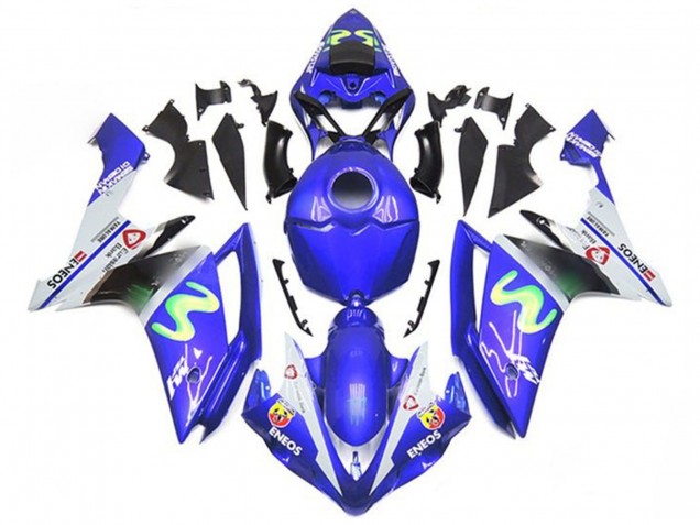 2007-2008 Yamaha YZF 1000 R1 Motorcycle Fairings - Blue White Green ENEOS Canada
