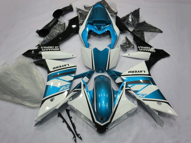 2007-2008 Yamaha YZF 1000 R1 Motorcycle Fairings - White Light Blue Black Layerd Canada