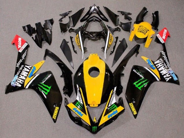 2007-2008 Yamaha YZF 1000 R1 Motorcycle Fairings - Yellow White Black Green Monster Dewalt Canada