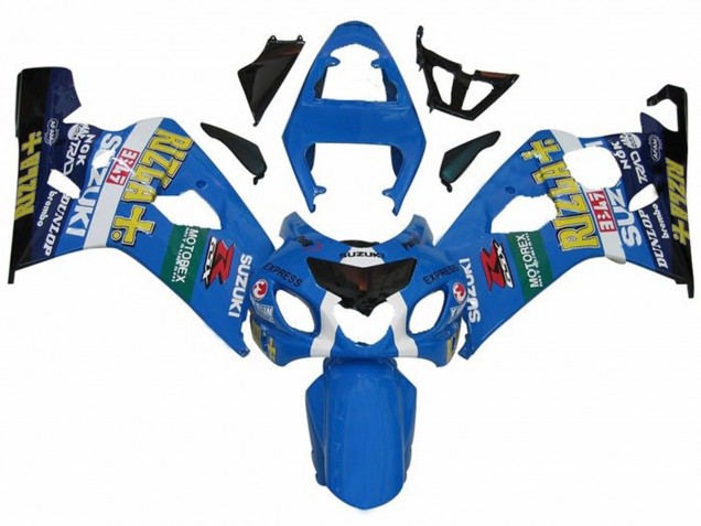 2004-2005 Suzuki GSXR 600 / GSXR 750 Motorcycle Fairings - Blue Green Black Yellow Rizla Canada