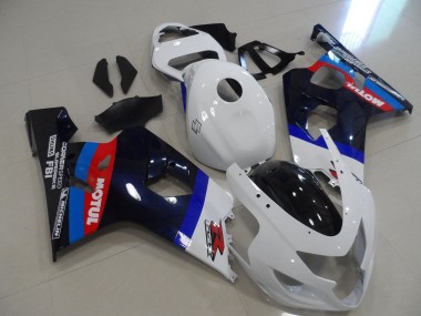 2004-2005 Suzuki GSXR 600 / GSXR 750 Motorcycle Fairings - White Blue Red Black Motul Canada