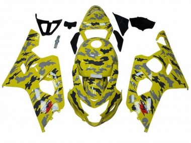 2004-2005 Suzuki GSXR 600 / GSXR 750 Motorcycle Fairings - Yellow Black Grey Camouflage Canada