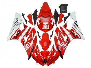 2006-2007 Yamaha YZF R6 Motorcycle Fairings - White Red Fiat Star Michelin Motul Canada