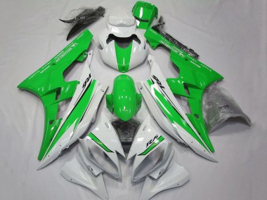 2006-2007 Yamaha YZF R6 Motorcycle Fairings - White Green Canada