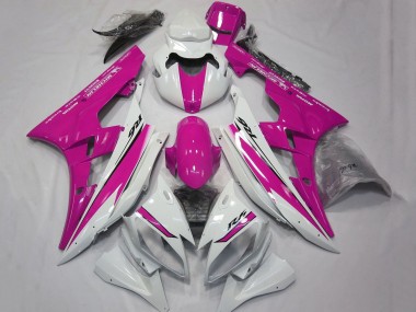 2006-2007 Yamaha YZF R6 Motorcycle Fairings - White Pink Canada