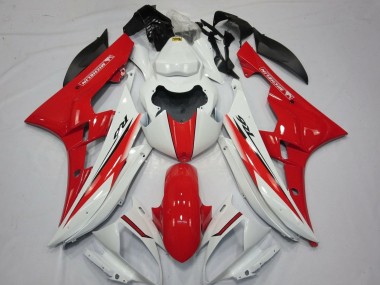 2006-2007 Yamaha YZF R6 Motorcycle Fairings - White Red Canada