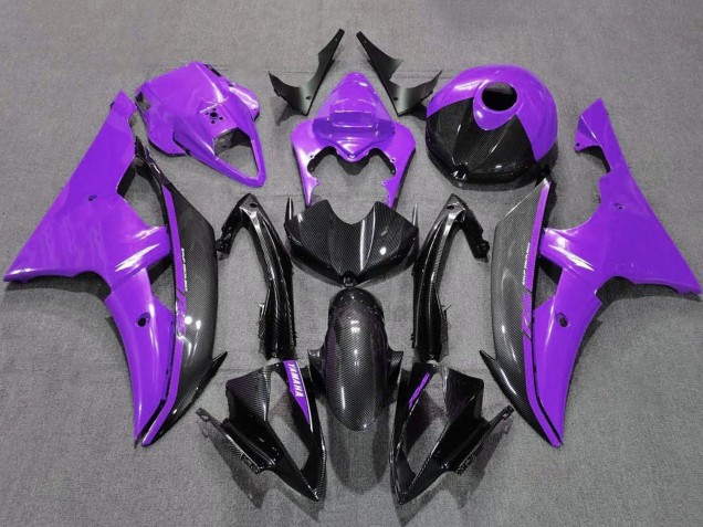 2008-2016 Yamaha YZF R6 Motorcycle Fairings - Purple Black Carbon Fiber Style Canada