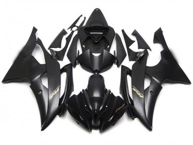2008-2016 Yamaha YZF R6 Motorcycle Fairings - Matte Black Gold Decals Canada