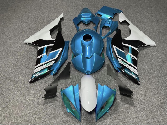 2008-2016 Yamaha YZF R6 Motorcycle Fairings - White Blue Black Stripe Canada
