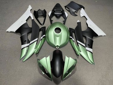 2008-2016 Yamaha YZF R6 Motorcycle Fairings - White Green Matte Black Canada