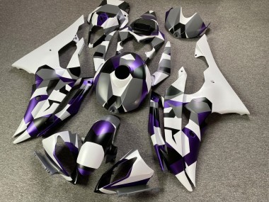 2008-2016 Yamaha YZF R6 Motorcycle Fairings - White Purple Grey Black Camouflage Canada