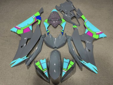 2008-2016 Yamaha YZF R6 Motorcycle Fairings - Nardo Grey Turquoise Blue Color Wheel Canada