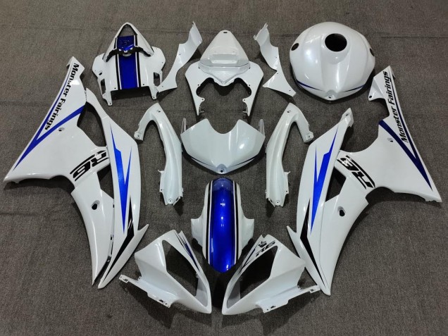 2008-2016 Yamaha YZF R6 Bike Fairings - White Blue Canada