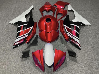 2008-2016 Yamaha YZF R6 Motorcycle Fairings - White Red Glossy Black Stripe Canada
