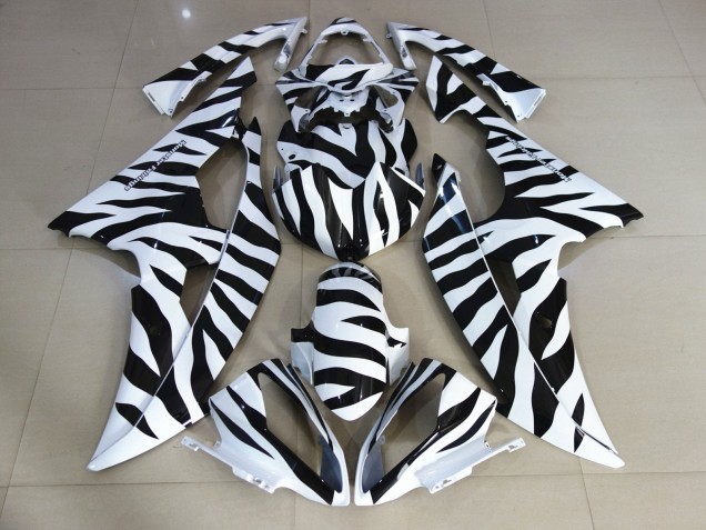 2008-2016 Yamaha YZF R6 Motorcycle Fairings - White Black Zebra Canada