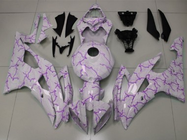 2008-2016 Yamaha YZF R6 Motorcycle Fairings - White Purple Lightning Canada