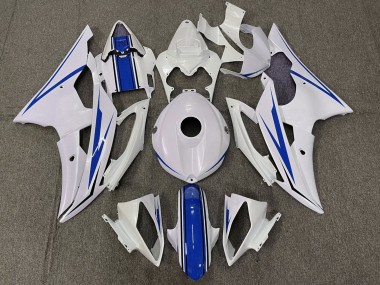 2008-2016 Yamaha YZF R6 Motorcycle Fairing Kits - White Blue Canada