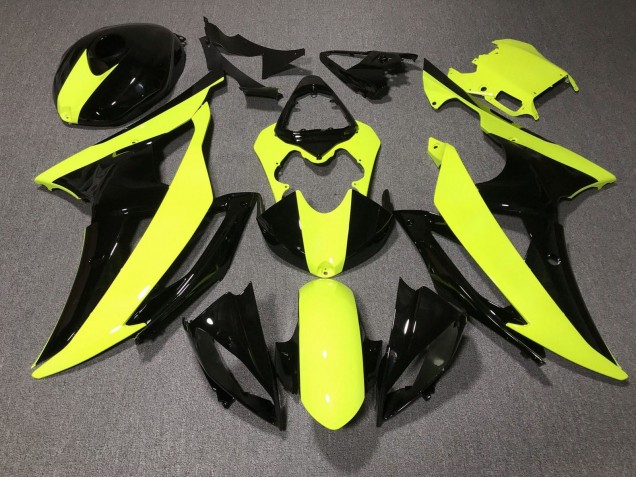 2008-2016 Yamaha YZF R6 Motorcycle Fairings - Yellow Glossy Black Canada
