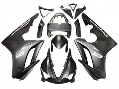 2009-2012 Triumph Daytona 675 Triple Motorcycle Fairings - Matte Black White Decals Canada