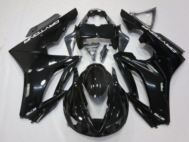 2009-2012 Triumph Daytona 675 Triple Motorcycle Fairings - Glossy Black White Decals Canada