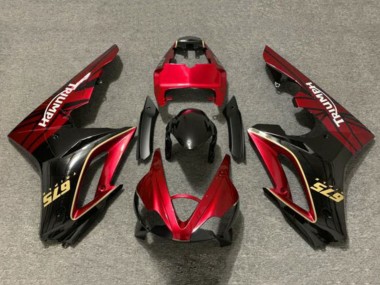 2009-2012 Triumph Daytona 675 Triple Motorcycle Fairings - Red Gold Glossy Black Canada