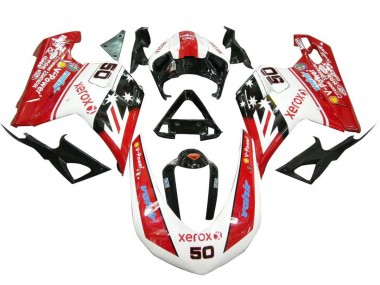 2007-2014 Ducati 848 1098 1198 Motorcycle Fairings - White Red Glossy Black Valsir Xerox 50 Canada