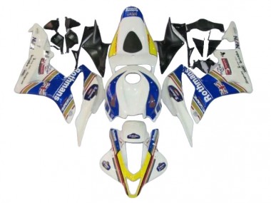 2007-2008 Honda CBR600RR Motorcycle Fairings - White Blue Yellow Rothmans Canada