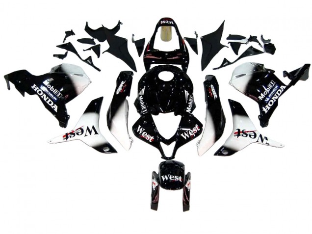 2009-2012 Honda CBR600RR Motorcycle Fairings - Glossy Black White West Canada