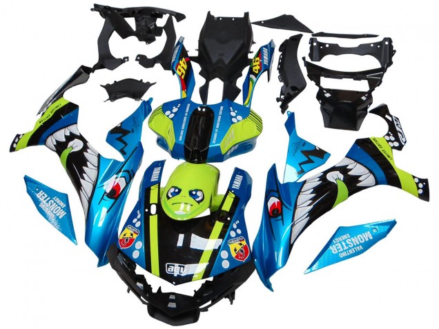 2015-2019 Yamaha YZF R1 Motorcycle Fairings - Blue Green Black Shark Canada