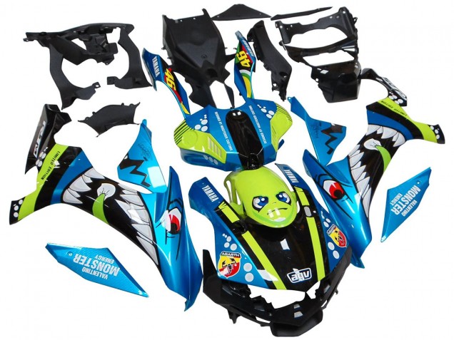2015-2019 Yamaha YZF R1 Motorcycle Fairings - Blue Green Black Shark Canada
