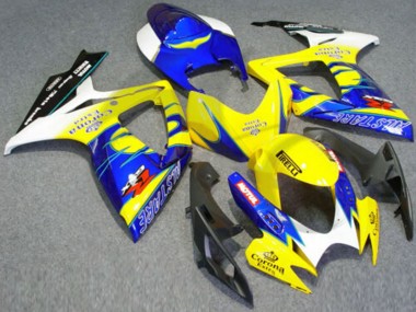 2006-2007 Suzuki GSXR 600/750 Motorcycle Fairings - White Blue Yellow Corona Alstare Canada