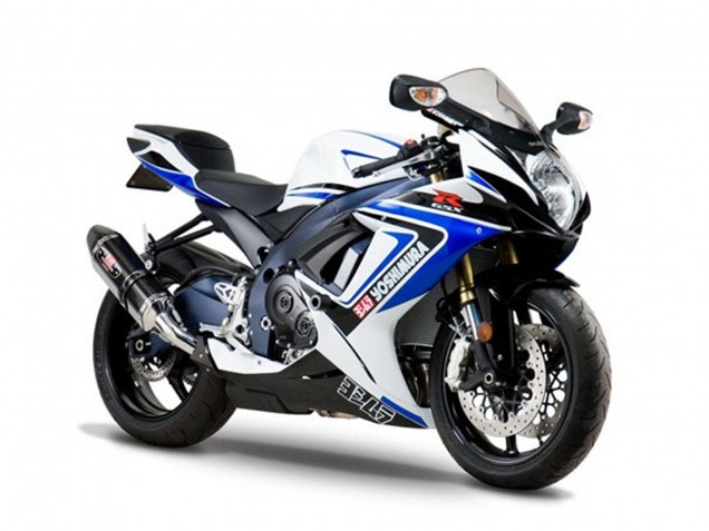 2005-2006 Suzuki GSXR 1000 Motorcycle Fairings - White Blue Black Yoshimura Canada