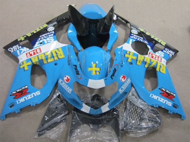2000-2002 Suzuki GSXR 1000 Motorcycle Fairings - Blue Yellow White Black Rizla Canada