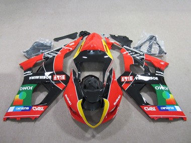 2003-2004 Suzuki GSXR 1000 Motorcycle Fairings - Red Yellow Green Black Canada