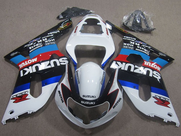 2001-2003 Suzuki GSXR 600 Motorcycle Fairings - White Blue Red Black Motul Canada