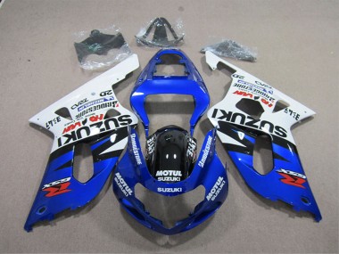 2001-2003 Suzuki GSXR 600 Motorcycle Fairings - White Blue Black Motul Canada